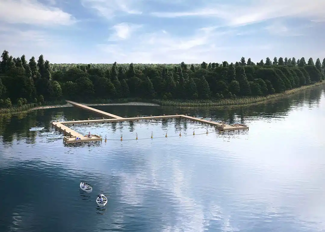 Działki nad morzem przy jeziorze z prywatnym pomostem na jeziorze Sarbsko